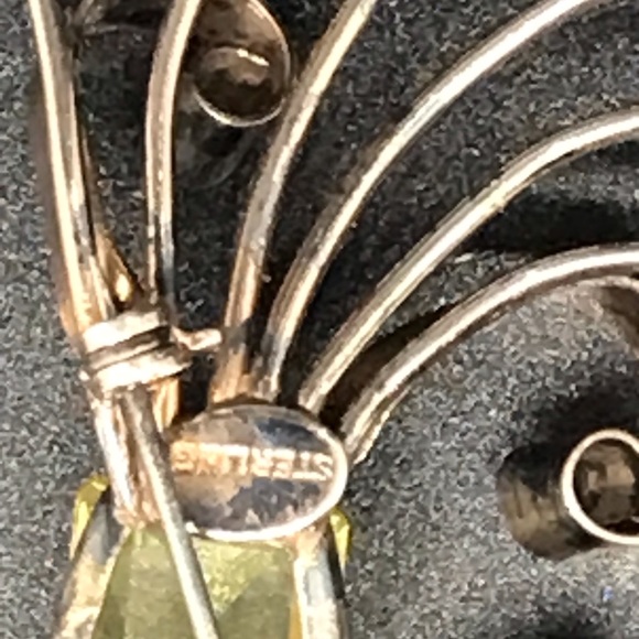 Art Deco Sterling Silver Yellow Brooch ? CORO Trifari - Picture 4 of 4